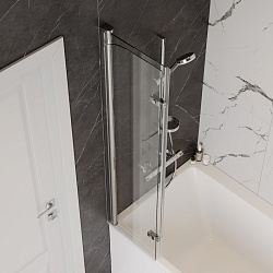 Corpa Nera Allegri/Аллегри Шторка на ванну 80х140, прозрачное стекло, профиль- хром