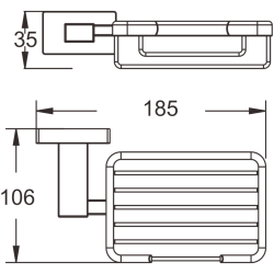 Мыльница (квадрат) решетчатая,черный матовый B90302-1