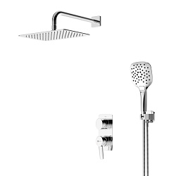 ATLANTISS Встраиваемый смеситель с верхним душем 30х20 см, без излива, латунь/хром, LM3249C