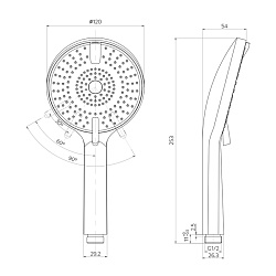 Лейка для душа, 4F, Rora, Milardo, ROR4FCRM18