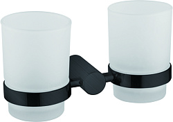 Держатель стакана , двойной, матовое стекло, черный HB8408-7