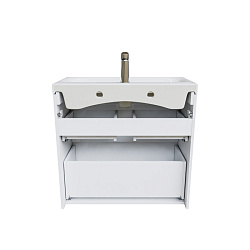 Тумба с умывальником напольная с 2 ящиками, белая, 80 см, Zodiac, IDDIS Подходит ум.3508000i28