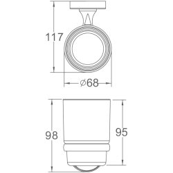 Держатель стакана матовое стекло, хром HB1906-1
