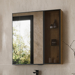 Шкаф зеркальный универсальный Strong 50.1D, дуб черный