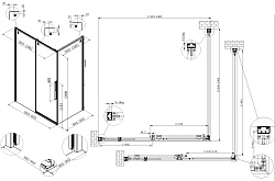 Душевой уголок Ultima VSR-7UL1010CLGM, 1000*1000, вороненая сталь, стекло прозрачное, , шт