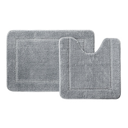 Набор ковриков для ванной комнаты, 65х45 + 45х45, микрофибра, серый, IDDIS, PSET06Mi13