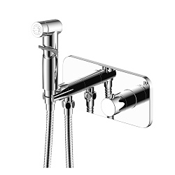 Встраиваемый термостатический смеситель с гигиеническим душем, латунь/хром, X25-59