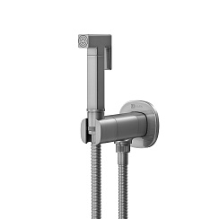 Встраиваемый смеситель с гигиеническим душем, латунь/графит