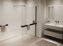 Душевая перегородка Walk-In VSW-1HR120CLB, 1200*2000, черный, стекло прозрачное, , шт