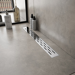 Corpa Nera Grossi/Гросси душевой трап 60 см с гидрозатвором, решетка из нержавеющей стали, хром