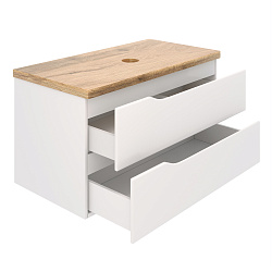 Тумба NORDIC 100 /2 ящ /подвесная/белая/под столешницу/AQUA DE MARCO