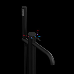 Смеситель для ванны напольный Desire VTF-1DMB однорычажный, с регулятором давления, черный , , шт