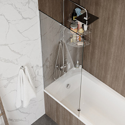 Corpa Nera Bertoni/Бертони Шторка на ванну 70х140, прозрачное стекло, профиль- хром