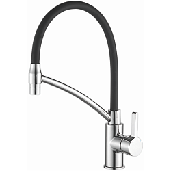 Смеситель для кухни, гибкий излив, латунь, черный/хром HB73643-7