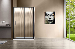 Душевой уголок Garda VSR-1G9012CHB, 1200*900, черный, стекло шиншилла, , шт