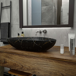 Corpa Nera Paganini/Паганини  60 раковина накладная, черный мрамор