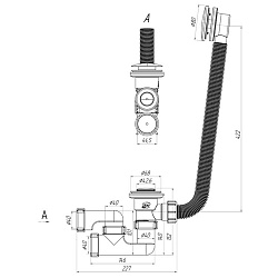 Сифон для ванны Prime универсальный клик-клак